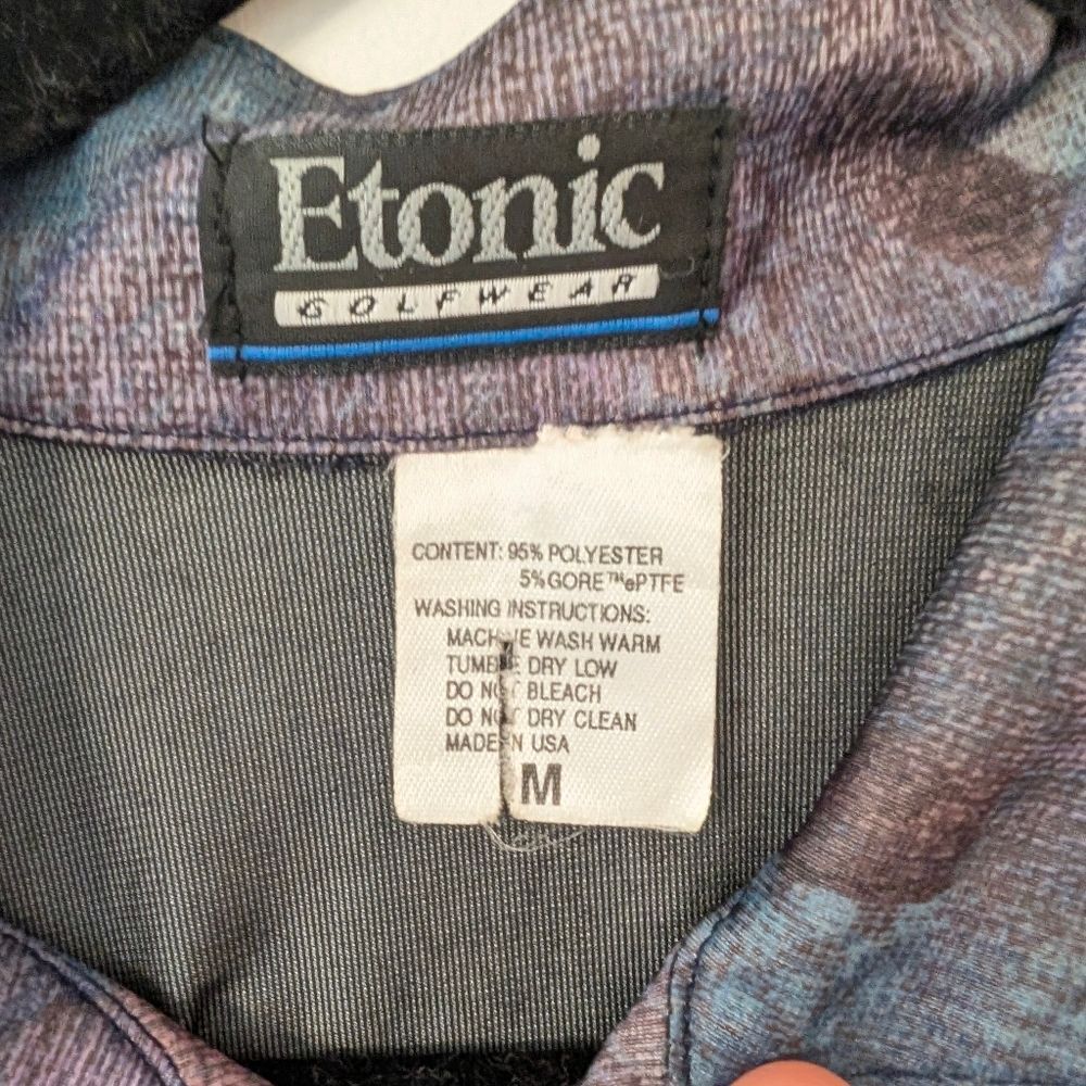 Etonic Wind Stopper geometric Vintage windbreaker size M - Picture 4 of 6